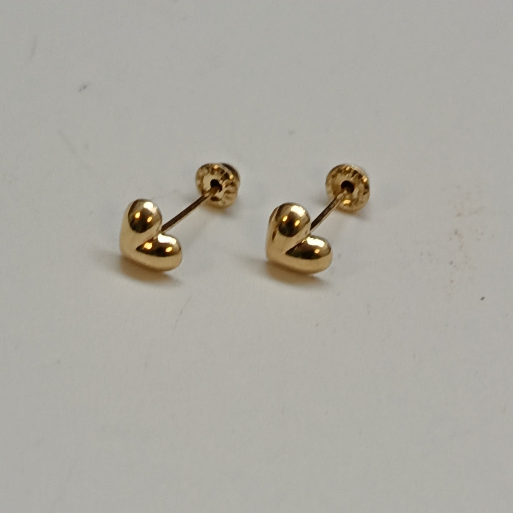 BROQUELES BROQUEL FIG CORAZON LISO 14K 0.1987 GR (NUEVO)