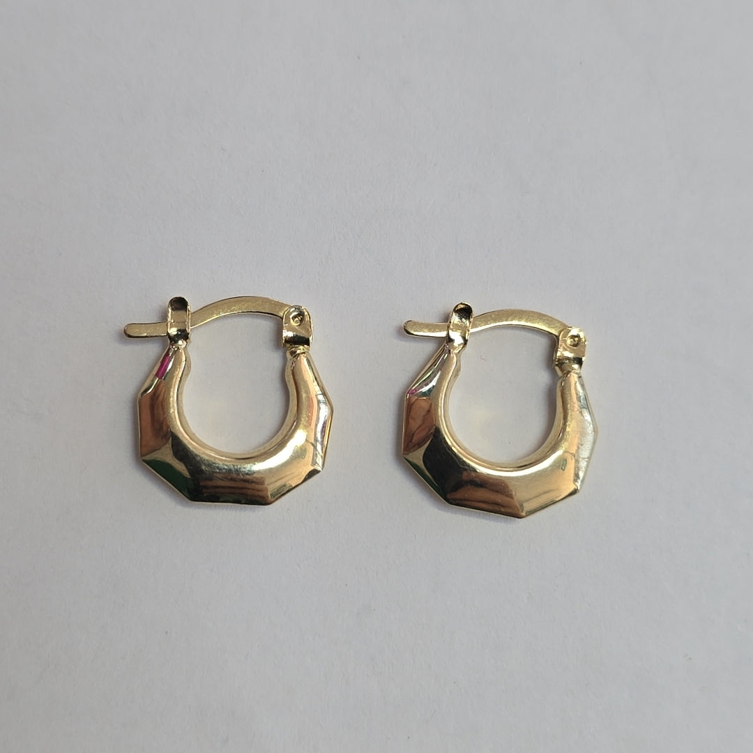 ARETES TEJIDO ARRACADA FACETADA 14K 1.3 GR (NUEVO)