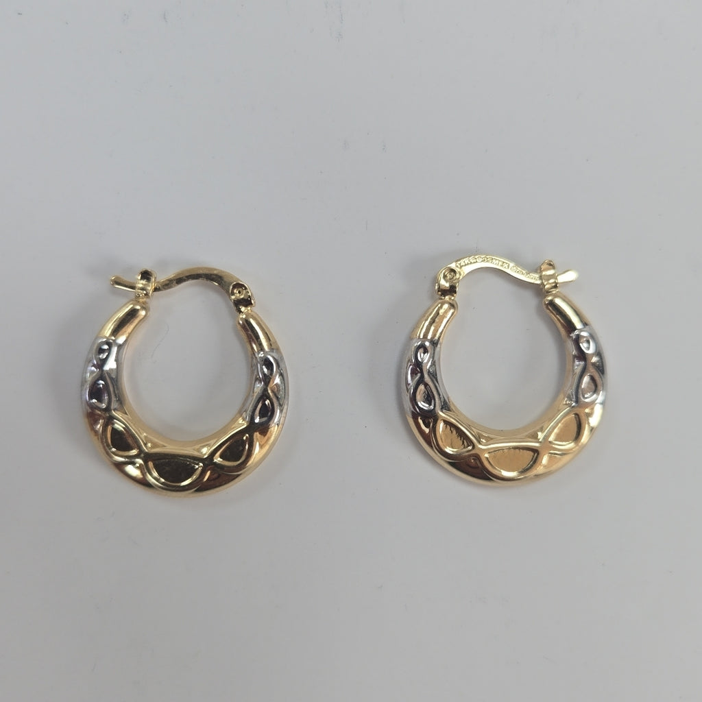 ARETES ARRACADAS COMBINADAS CON INFINITO 14K 2.3 GR (NUEVO)