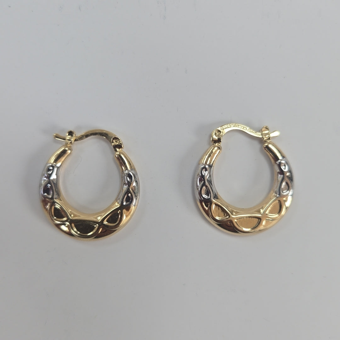 ARETES ARRACADAS COMBINADAS CON INFINITO 14K 2.3 GR (NUEVO)