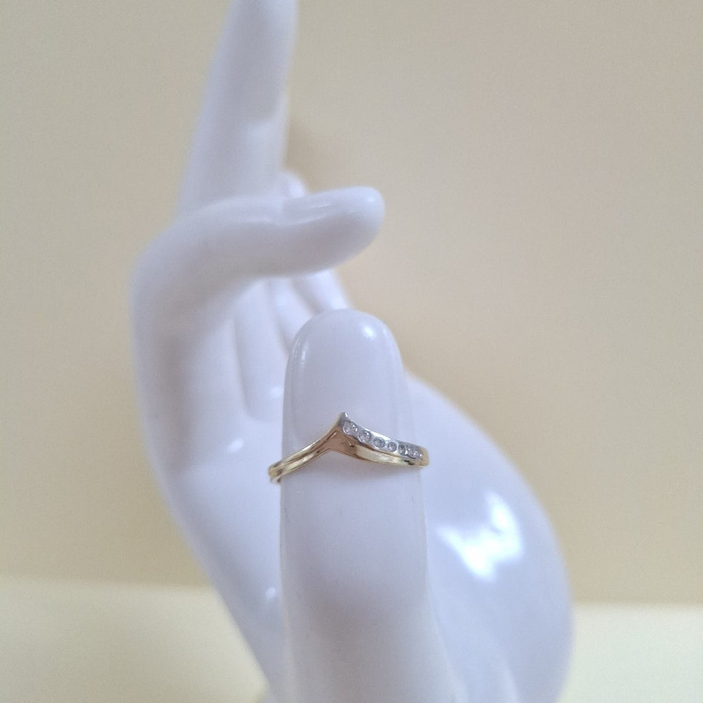 ANILLOS CON CIRCONIAS 14K TALLA 7 1 GR (NUEVO)
