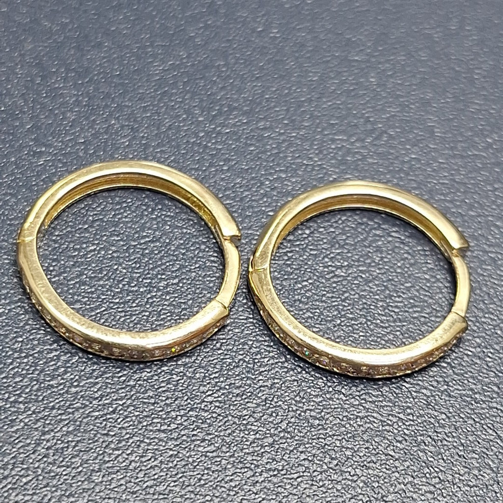 ARETES HUGGIES C CIRCONIA 14K 1.8 GR (NUEVO)