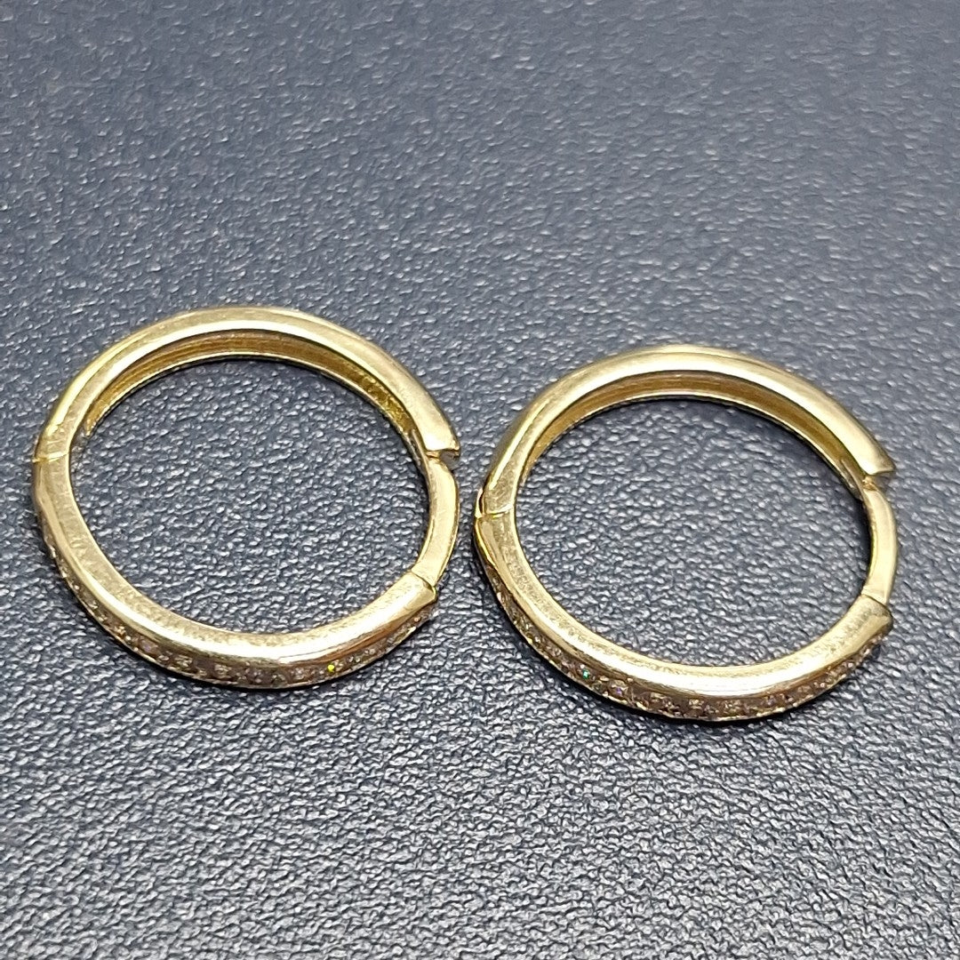 ARETES HUGGIES C CIRCONIA 14K 1.8 GR (NUEVO)