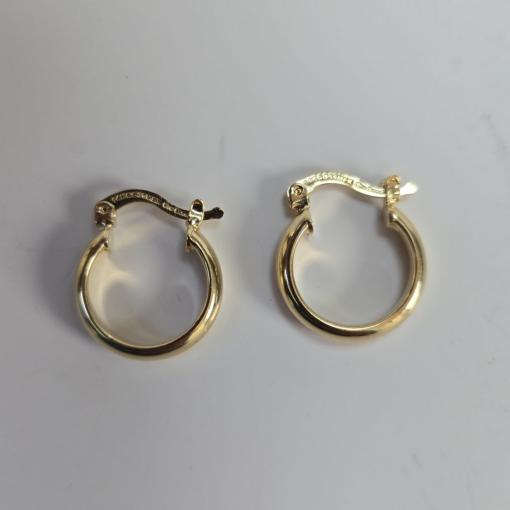 ARETES ARRACADA LISA 14K 1.8 GR (NUEVO)