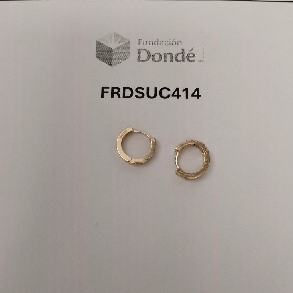ARETES HUGGIES CON CIRCONIAS 14K 2.2 GR (NUEVO)