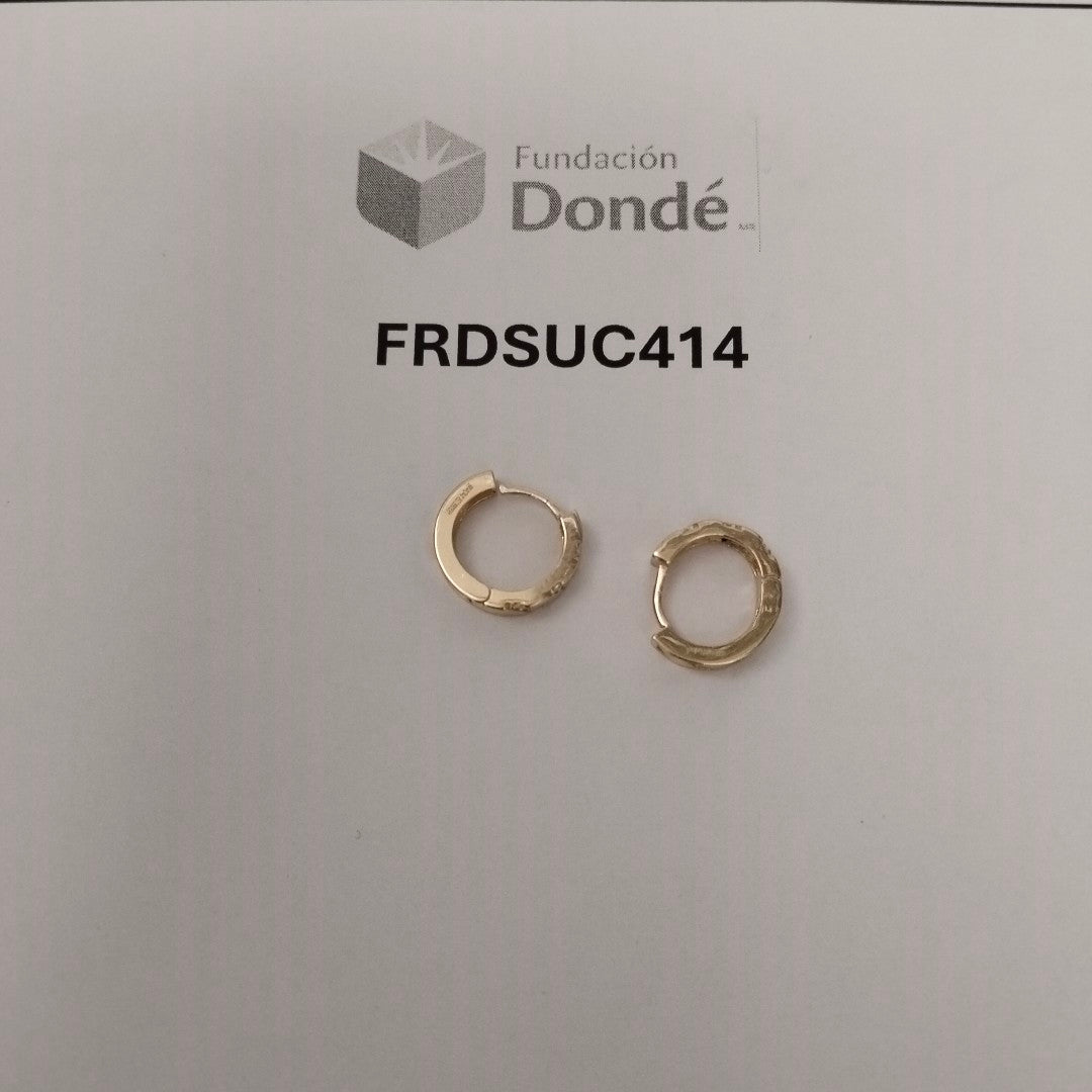 ARETES HUGGIES CON CIRCONIAS 14K 2.2 GR (NUEVO)