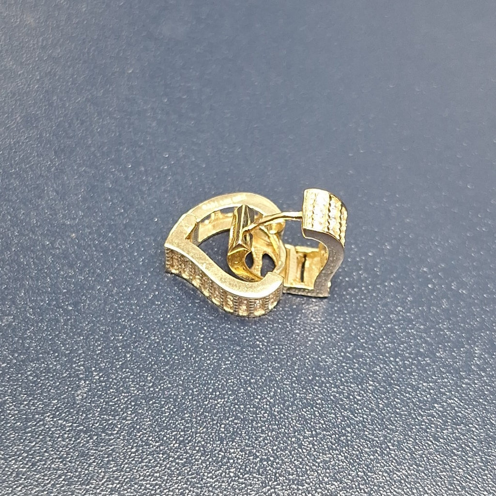 ARETES ARRACADAS CORAZON C CIRCONIAS 14K 2.1 GR (NUEVO)