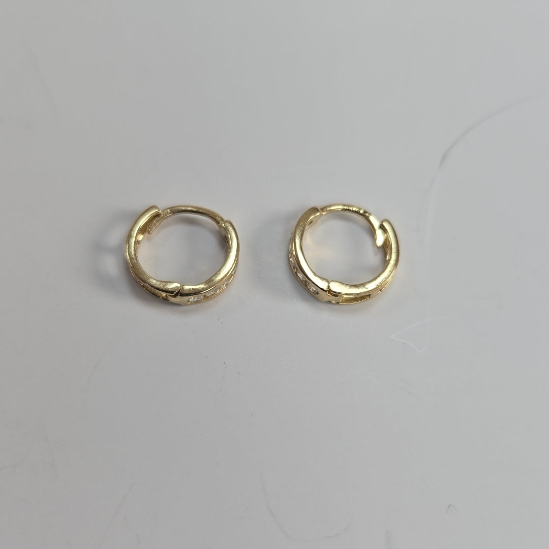ARETES ARRACADA C CIRCONIAS 14K 1.1 GR (NUEVO)