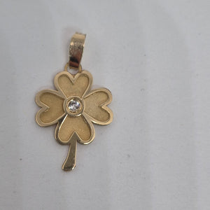 DIJE FIG TREBOL C CIRCONIA 14K 0.8 GR (NUEVO)