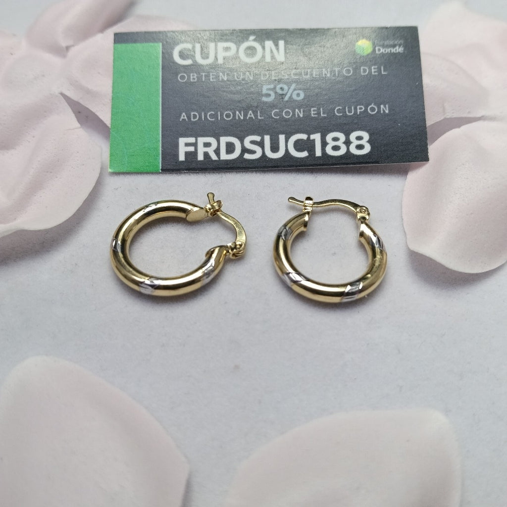 ARETES ARRACADAS COMBINADAS 14K 1.7 GR (NUEVO)