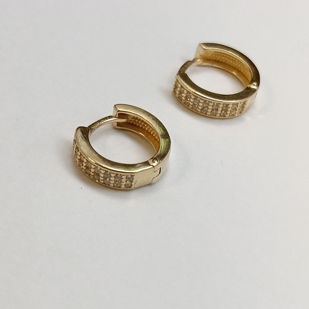 ARETES HUGGIES C CIRCONIA 14K 2.2 GR (NUEVO)