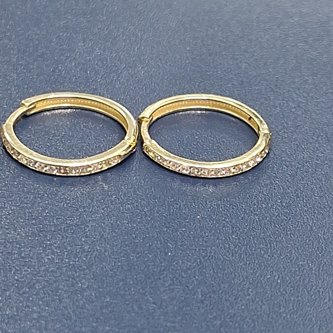 ARETES ARRACADAS C CIRCONIAS 14K 2 GR (NUEVO)