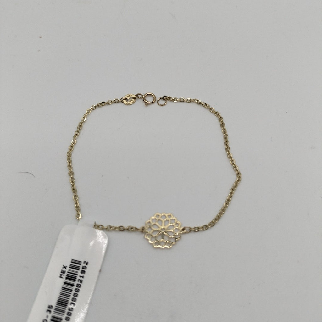 PULSERA TEJIDO ESPECIAL CON MANDALA 14K 18 CM 1.3 GR (NUEVO)