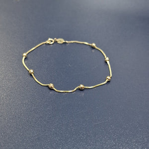 PULSERA ESPECIAL CON BOLITAS 14K 18 CM 1.4 GR (NUEVO)