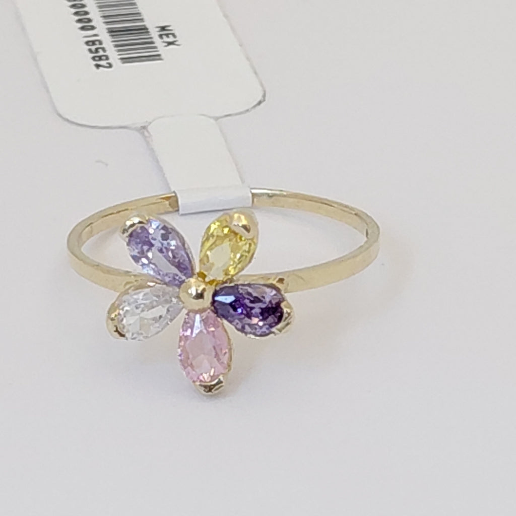 ANILLOS CON PDRAS DE COLOR 14K TALLA 8.5 1.5 GR (NUEVO)