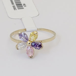 ANILLOS CON PDRAS DE COLOR 14K TALLA 8.5 1.5 GR (NUEVO)