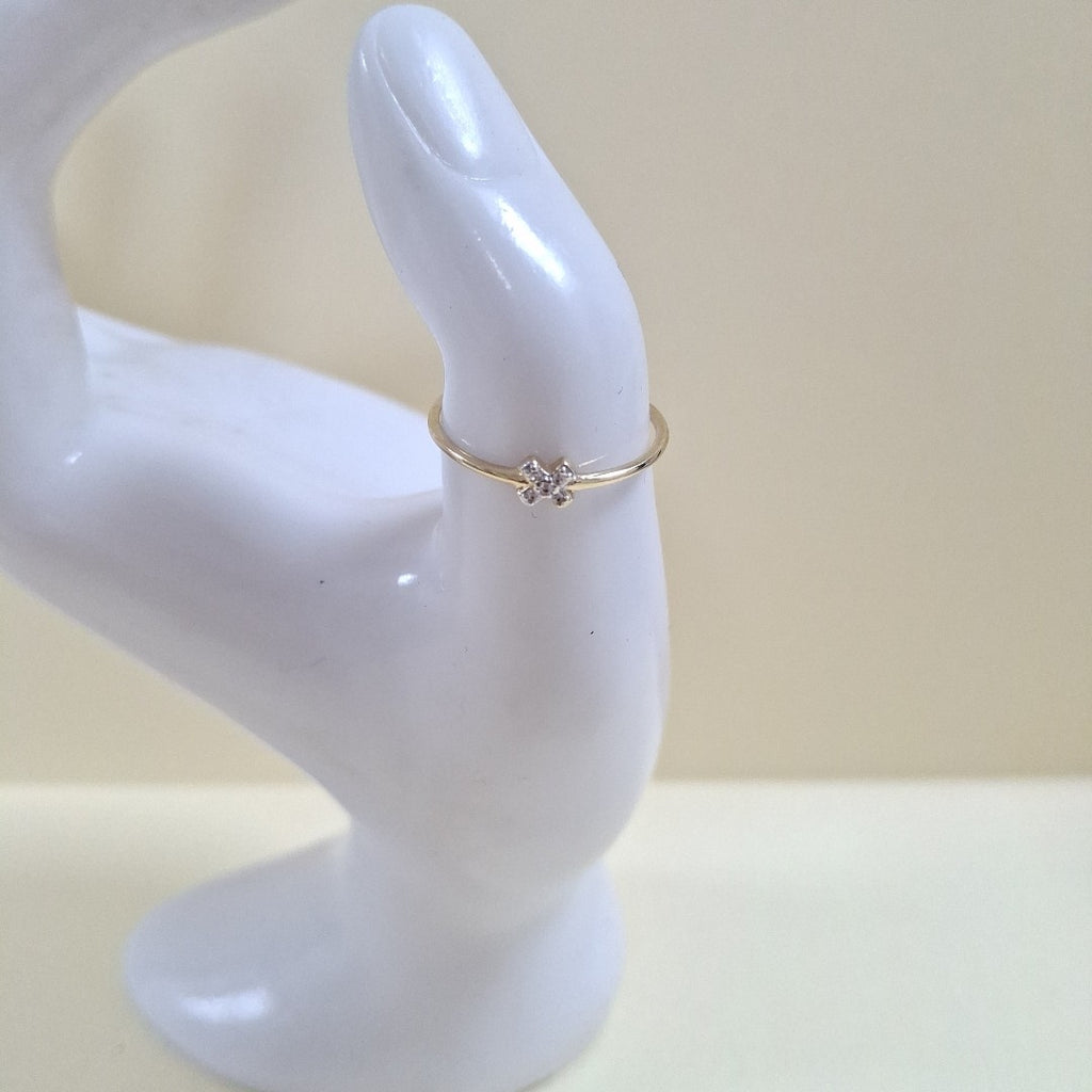 ANILLO ANILLITO C CIRCONIAS 14K 8 TALLA 1 GR (NUEVO)