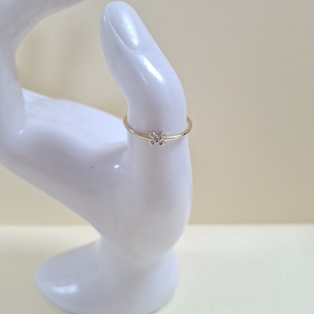 ANILLO ANILLITO C CIRCONIAS 14K 8 TALLA 1 GR (NUEVO)