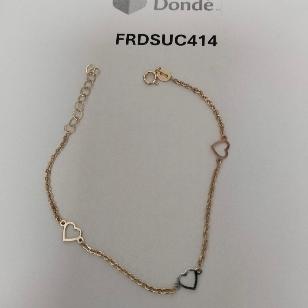 PULSERA ESPECIAL CON CORAZONES 10K 18 CM 1.2 GR (NUEVO)