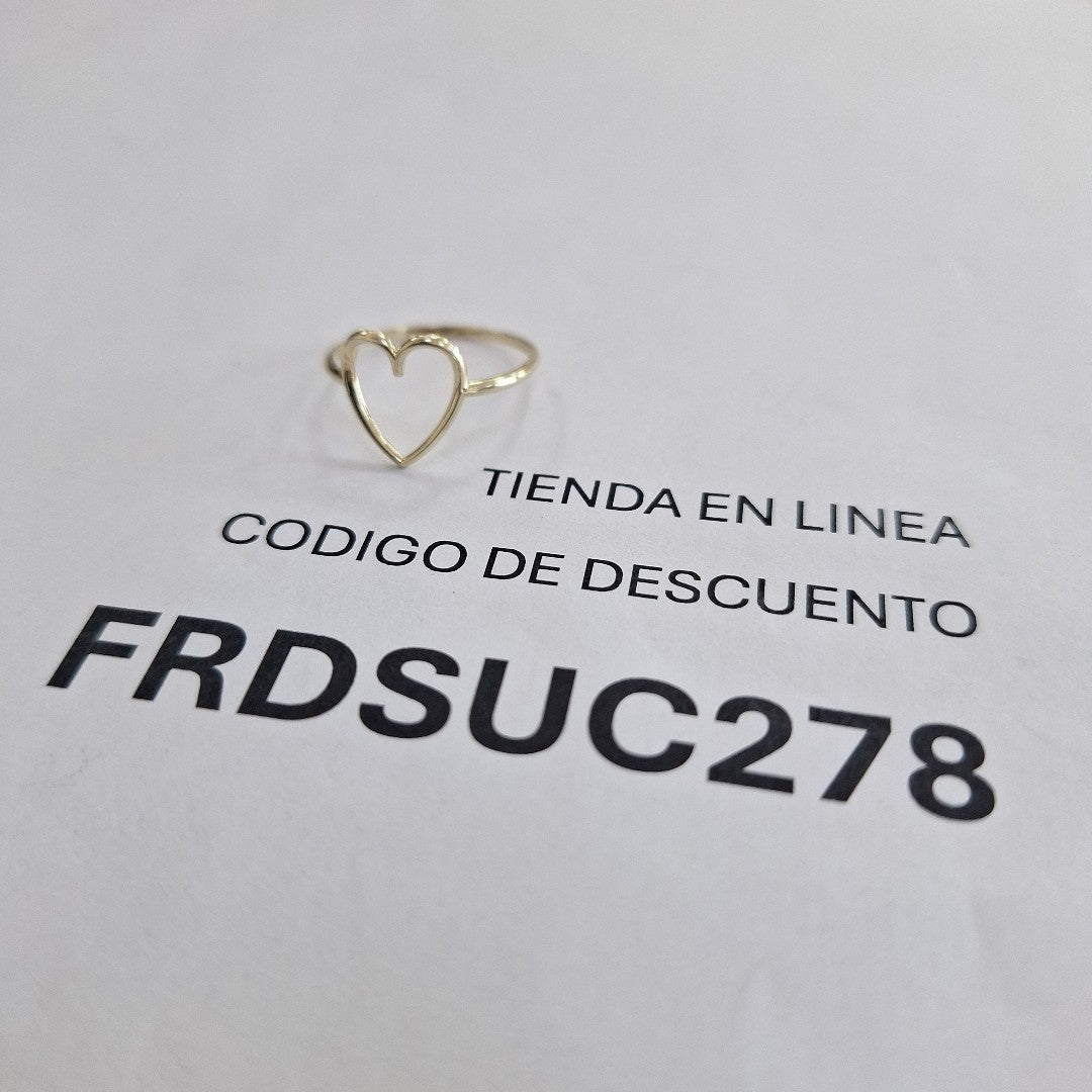ANILLOS ANILLITO FIG CORAZON 10K TALLA 7 0.8 GR (NUEVO)