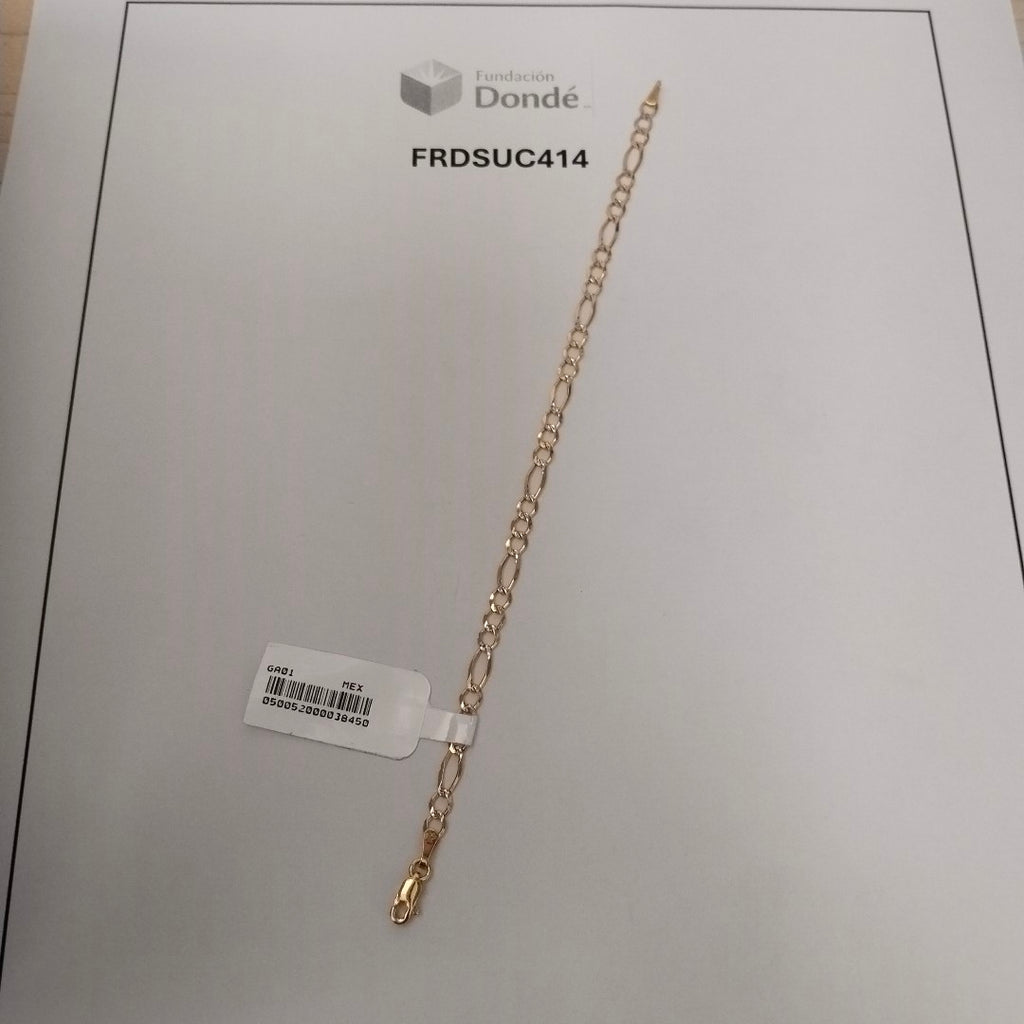 PULSERA 3X1 DIAMANTADA 14K 18 CM 2.5 GR (NUEVO)