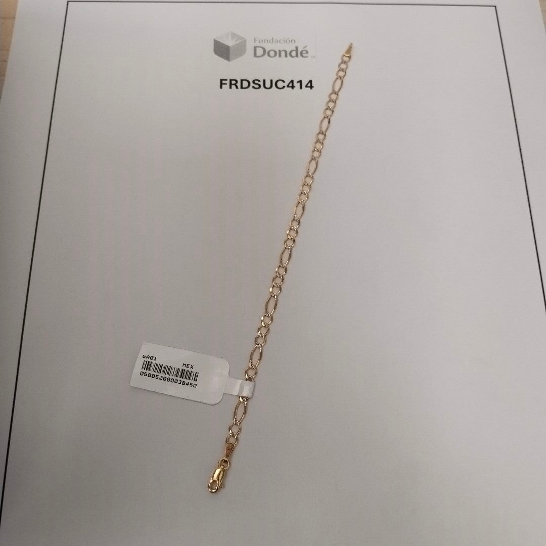 PULSERA 3X1 DIAMANTADA 14K 18 CM 2.5 GR (NUEVO)