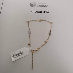 PULSERA ESPECIAL CON TREBOL 14K 18 CM 1.9 GR (NUEVO)