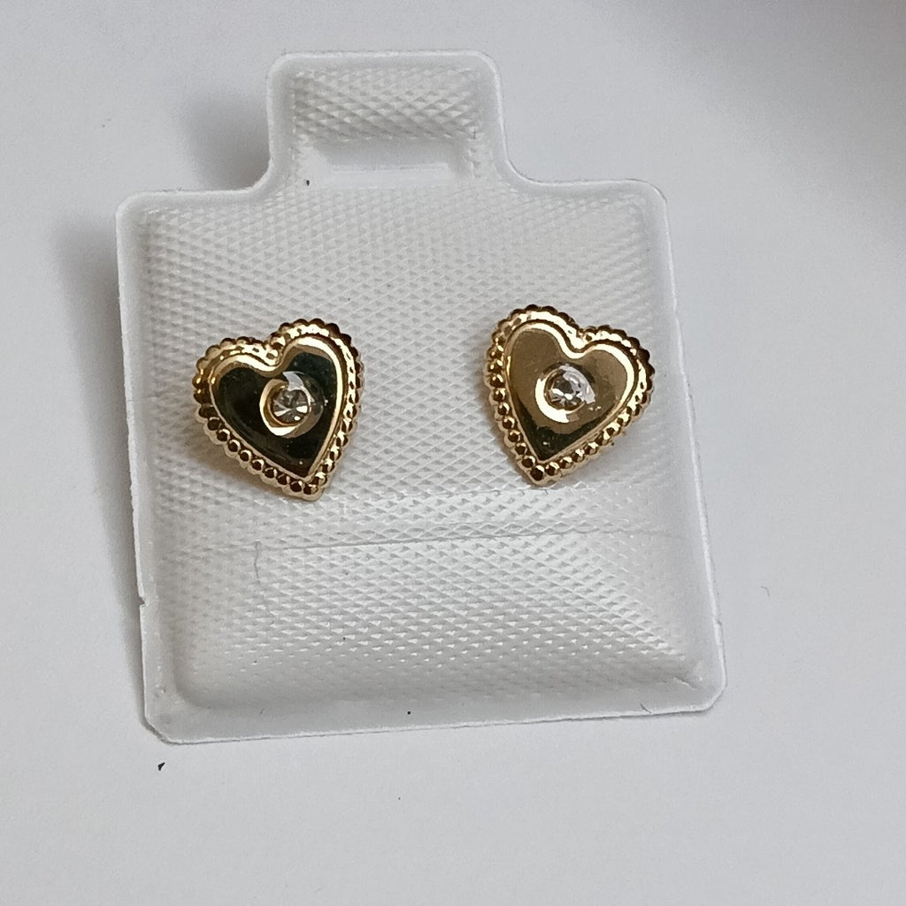 BROQUELES BROQUEL FIG CORAZON C CIRCONIA 14K 0.2614 GR (NUEVO)