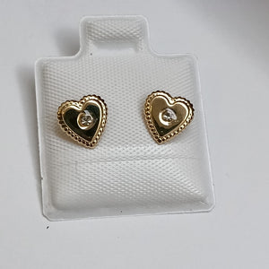 BROQUELES BROQUEL FIG CORAZON C CIRCONIA 14K 0.2614 GR (NUEVO)