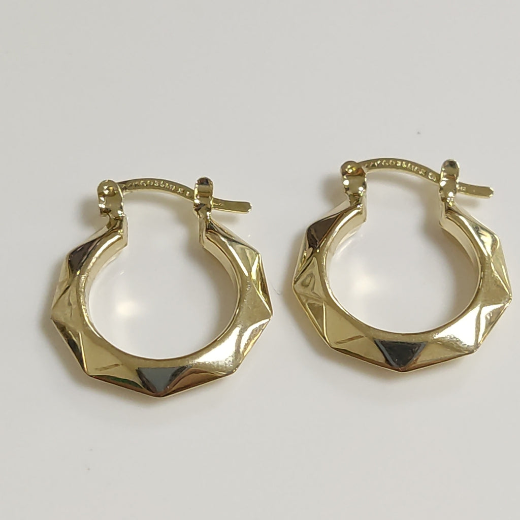 ARETES TEJIDO ARRACADAS FACETADAS 14K 1.7 GR (NUEVO)
