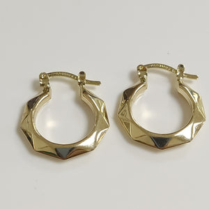 ARETES TEJIDO ARRACADAS FACETADAS 14K 1.7 GR (NUEVO)