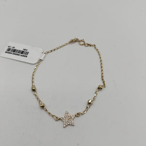 PULSERA ESPECIAL CON ESTRELLA Y CIRCONIAS 14K 18 CM 1.5 GR (NUEVO)