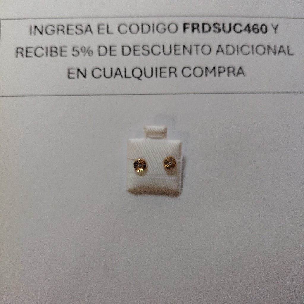 BROQUELES BROQUEL FIG BOTON C CIRCONIA 14K 0.2916 GR (NUEVO)