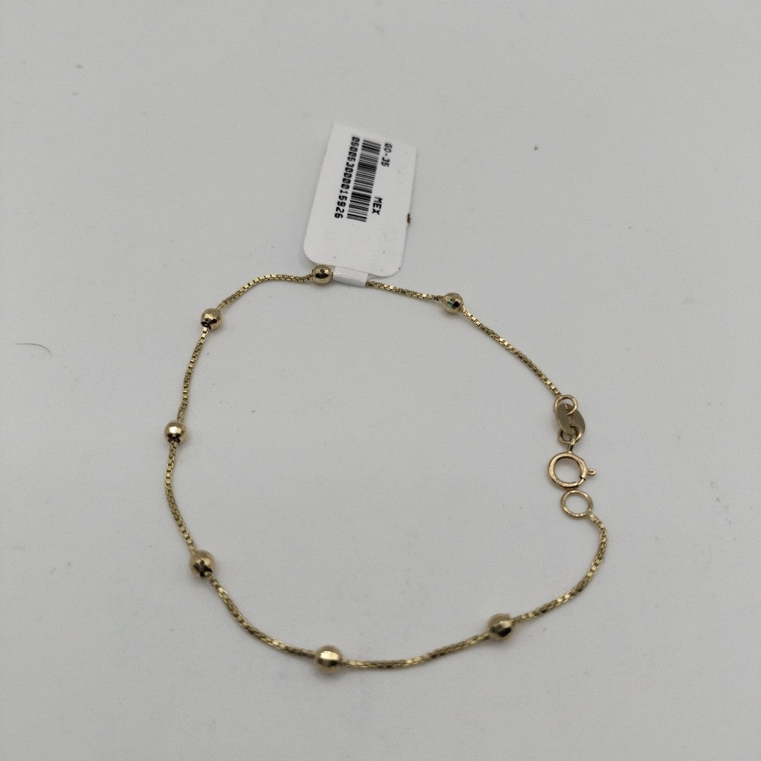PULSERA ESPECIAL CON BOLITAS 14K 18 CM 1.4 GR (NUEVO)