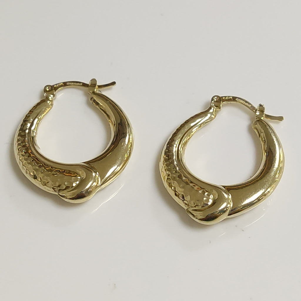 ARETES ARRACADAS ENTRELAZADAS 14K 2.6 GR (NUEVO)