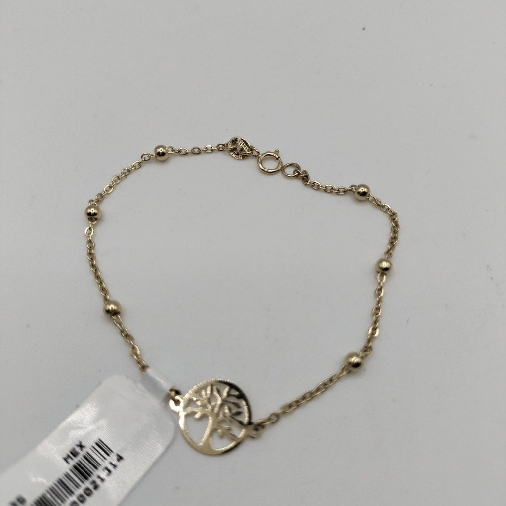 PULSERA TEJIDO ESPECIAL ARBOL 14K 18 CM 1.8 GR (NUEVO)