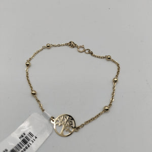 PULSERA TEJIDO ESPECIAL ARBOL 14K 18 CM 1.8 GR (NUEVO)