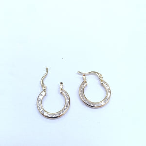ARETES ARRACADAS CON CIRCONIAS 14K 2.4 GR (NUEVO)