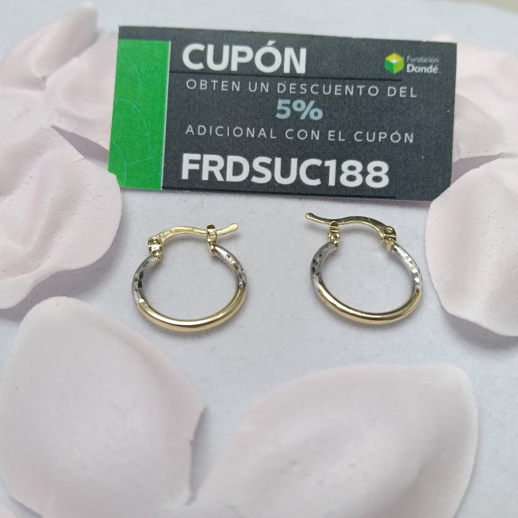 ARETES ARRACADAS COMBINADAS 14K 1.1 GR (NUEVO)
