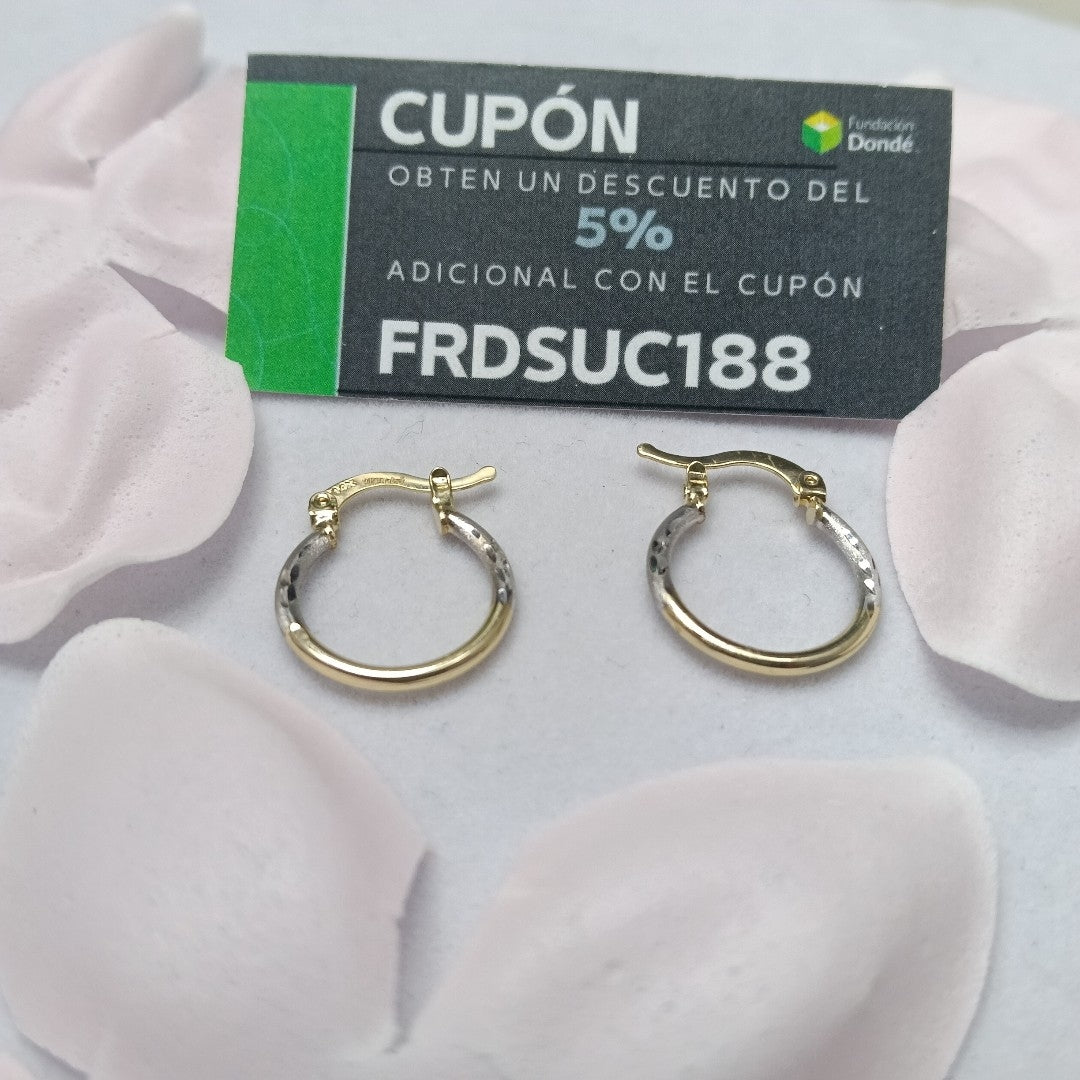 ARETES ARRACADAS COMBINADAS 14K 1.1 GR (NUEVO)