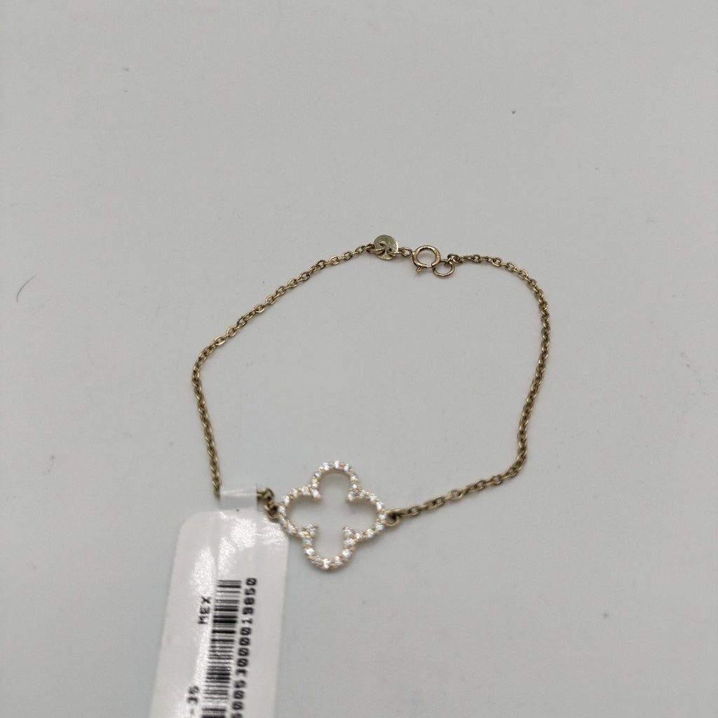 PULSERA TEJIDO ESPECIAL C CIRCONIAS 14K 18 CM 1.8 GR (NUEVO)