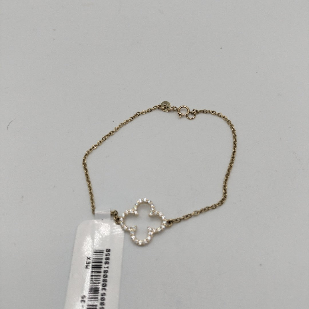 PULSERA TEJIDO ESPECIAL C CIRCONIAS 14K 18 CM 1.8 GR (NUEVO)