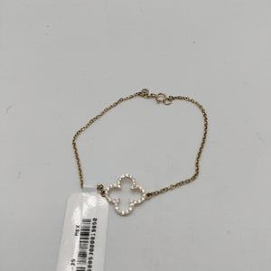 PULSERA TEJIDO ESPECIAL C CIRCONIAS 14K 18 CM 1.8 GR (NUEVO)