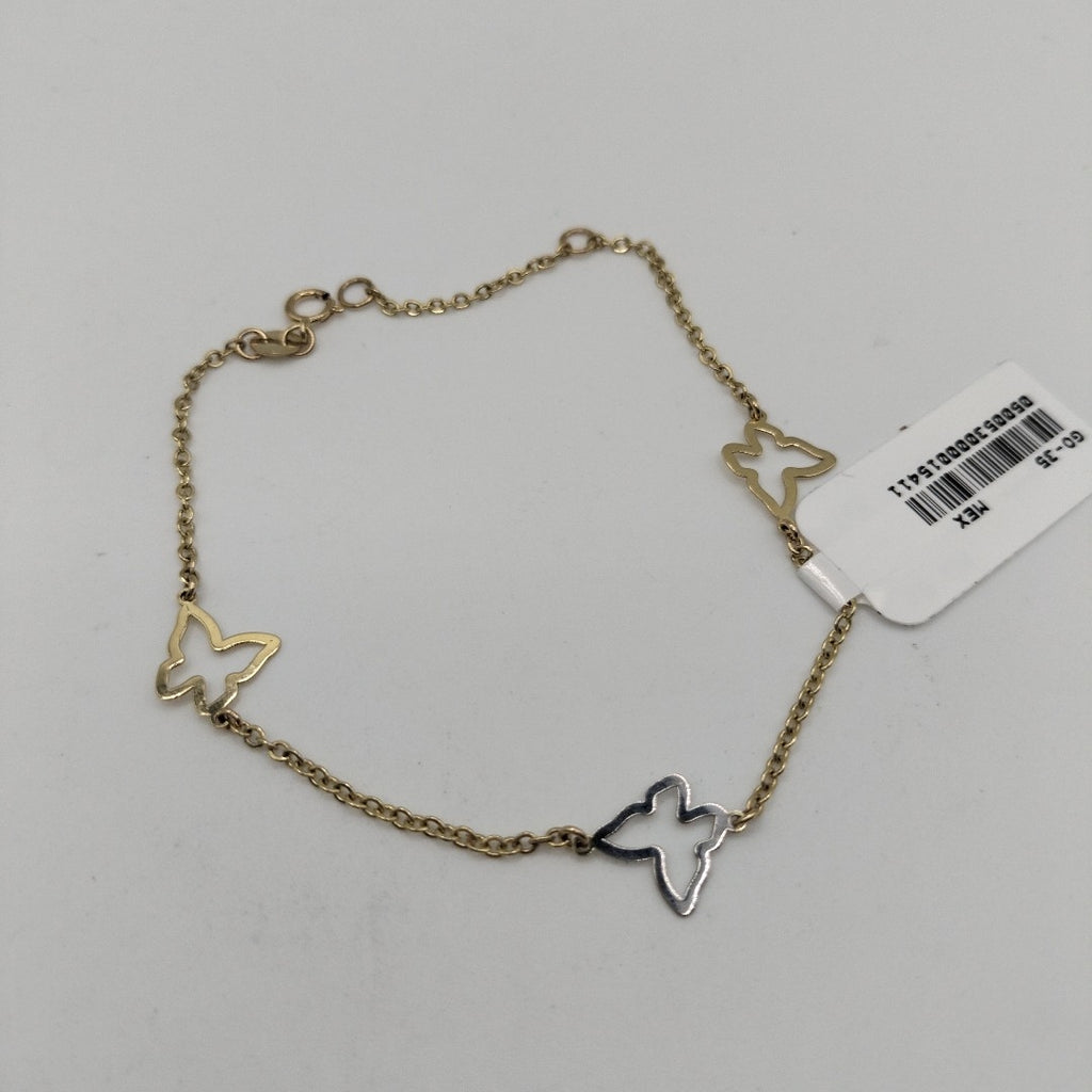 PULSERA ESPECIAL C MARIPOSAS 14K 18 CM 1.7 GR (NUEVO)