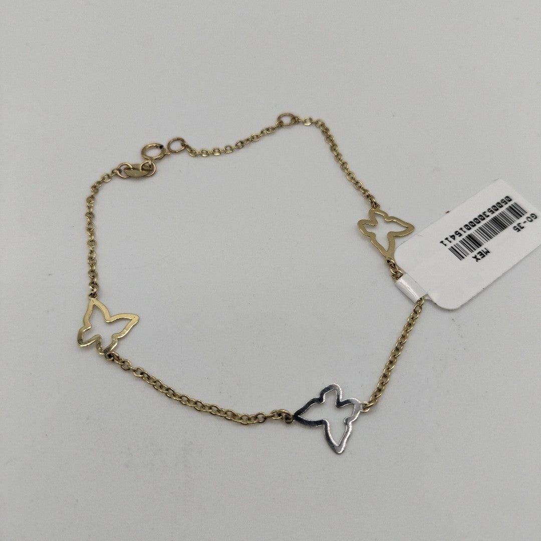 PULSERA ESPECIAL C MARIPOSAS 14K 18 CM 1.7 GR (NUEVO)