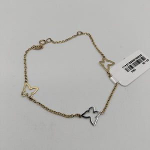 PULSERA ESPECIAL C MARIPOSAS 14K 18 CM 1.7 GR (NUEVO)