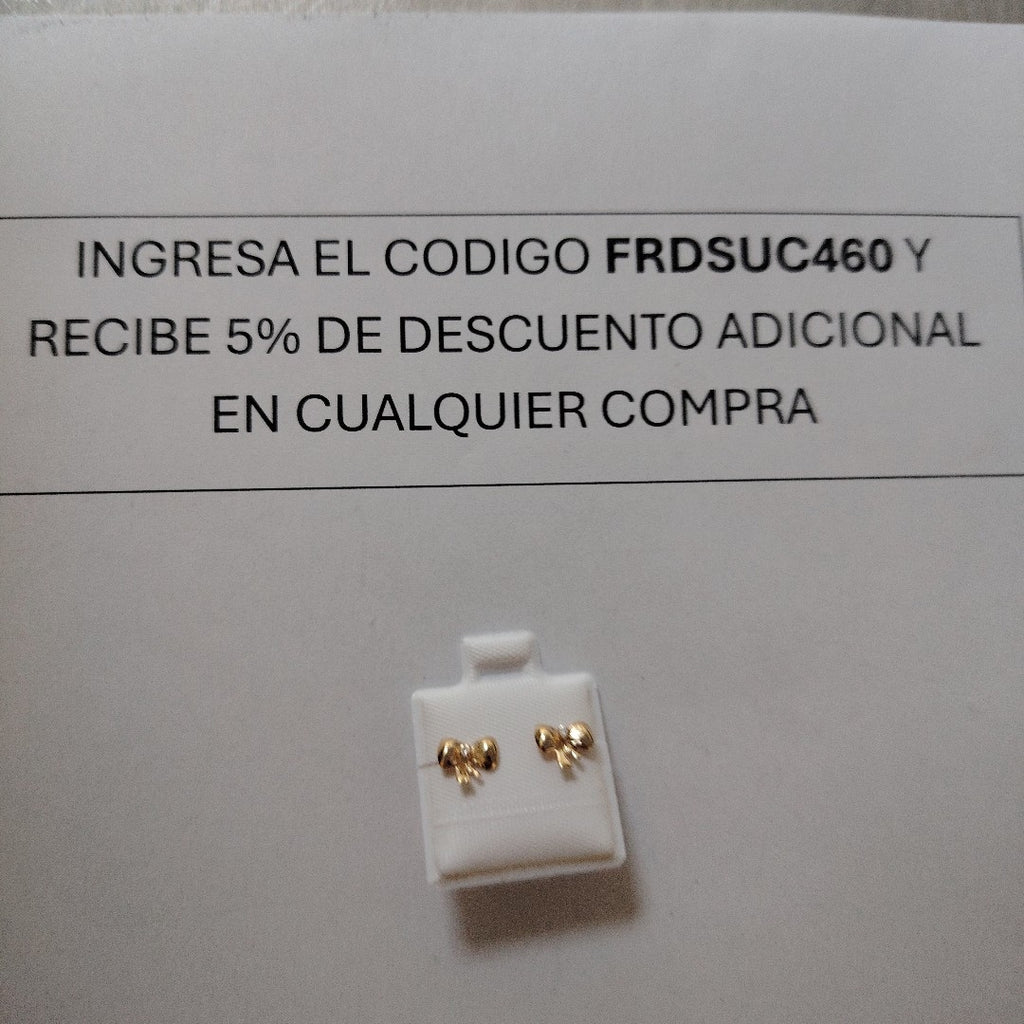 BROQUELES BROQUEL FIG MOÑO C CIRCONIA 14K 0.2441 GR (NUEVO)