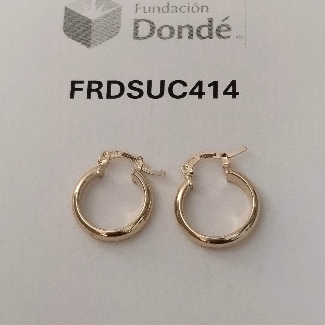 ARETES ARRACADA LISA 14K 1.7 GR (NUEVO)