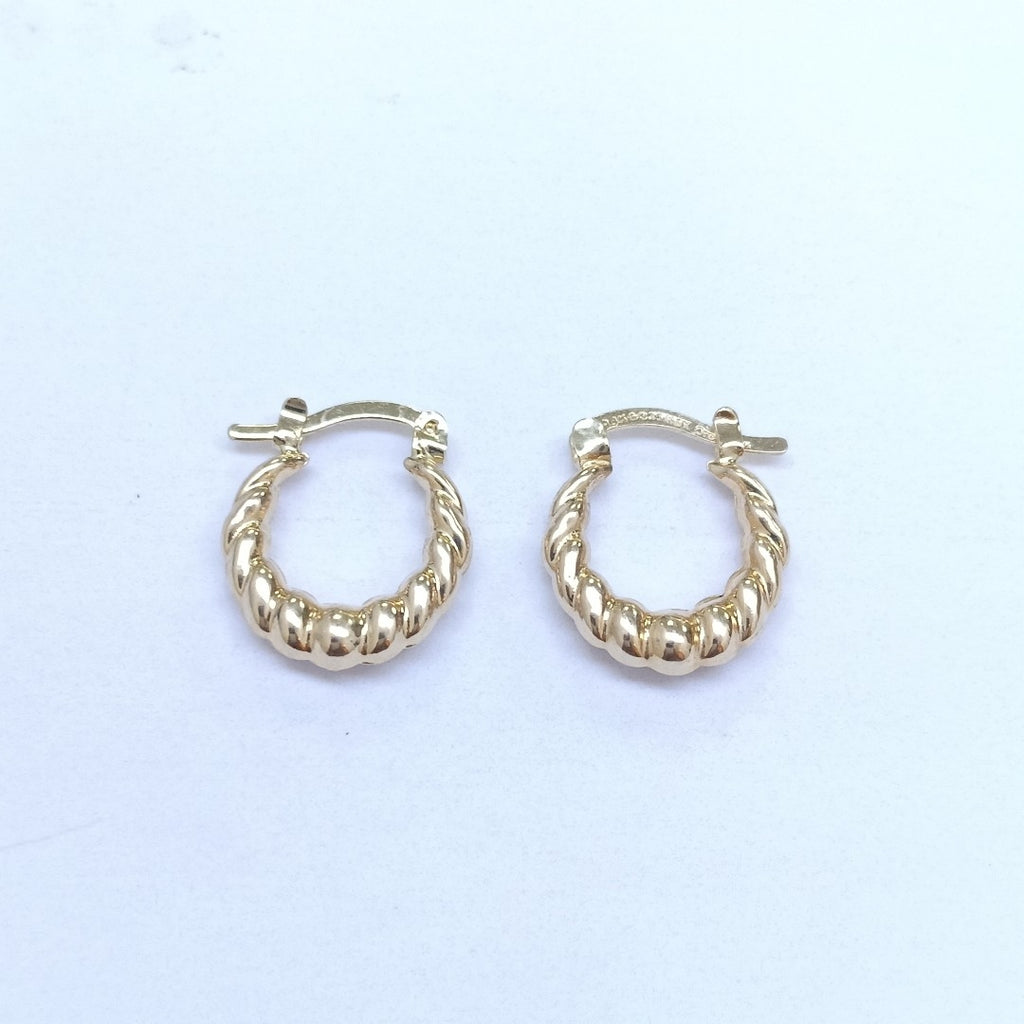 ARETES ARRACADAS TZL HUECAS 14K 1.5 GR (NUEVO)