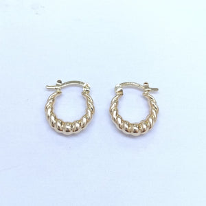 ARETES ARRACADAS TZL HUECAS 14K 1.5 GR (NUEVO)